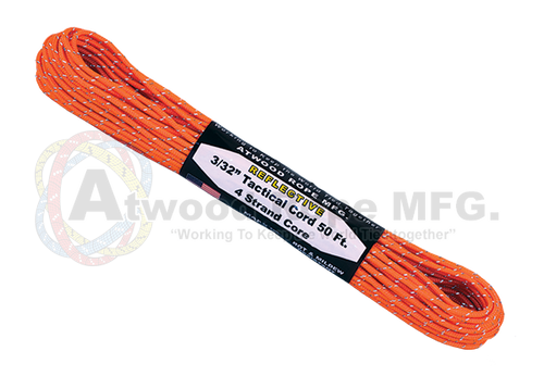Atwood 3/32 x 50ft Tactical Reflective Neon Orange
