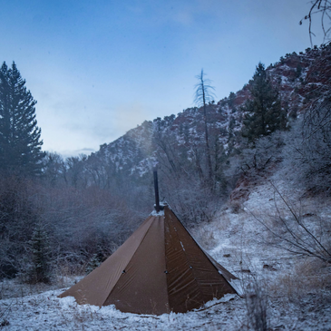 Redcliff hot tent winter camping
