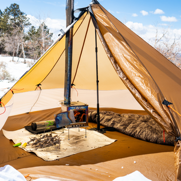 Silvertip winter camping with stove